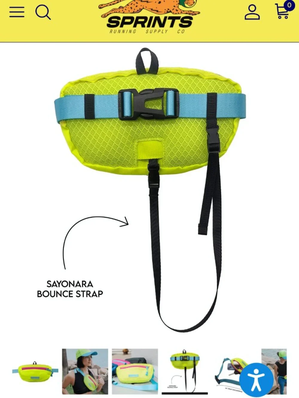 Sprints Sling It Bag Acid Glow | No Bounce 3rd Strap | Vibrant Cute Functional